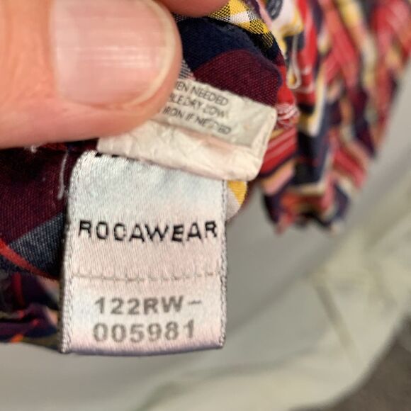 Rocawear Denim Co. Master Builders Red Plaid Cotton SS Snap Front Shirt Size XL - Picture 10 of 16